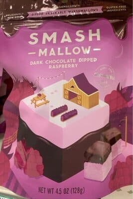 Dark Chocolate Dipped Raspberry Snackable Marshmallows