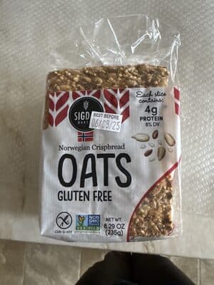 NORWEGIAN WHOLEGRAIN CRISPBREAD, GLUTEN FREE OATS