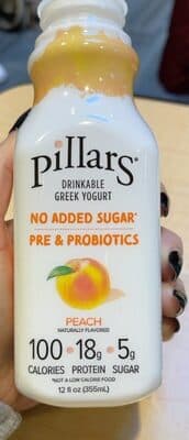 Peach Pre & Probiotics Drinkable Greek Yogurt