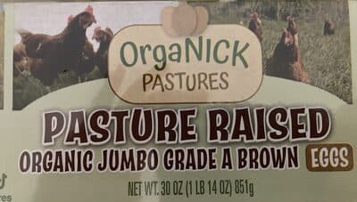 Organic Jumbo Grade A Brown Eggs