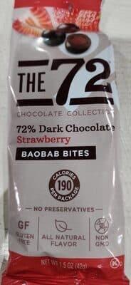 The 72 Chocolate Collection 72% Dark Chocolate Strawberry Baobab Bites