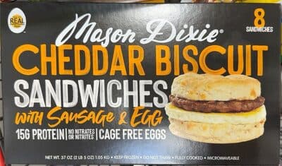 Cheddar Biscuit Sandwiches with Sausage & Egg