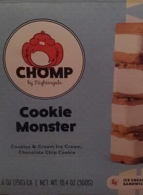 Cookie Monster Ice Cream Sandwiches