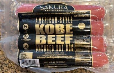 American Style Kobe Beef Uncured Hot Dog