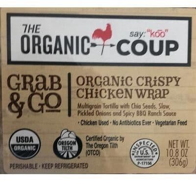 Grab & Go, Organic Crispy Chicken Wrap