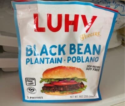 Black Bean Plantain Poblano Burger