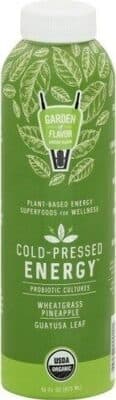GARDEN OF FLAVOR, COLD-PRESSED ENERGY JUICE, WHEATGRASS & GUAYUSA LEAF