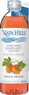 Peach Grigio Vineyard Enriched Water Beverage With Red Wine's Antioxidants