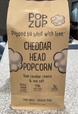 Real Cheddar Cheese & Sea Salt Cheddar Head Popcorn