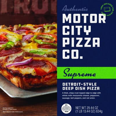 Supreme Detroit-Style Deep Dish Pizza