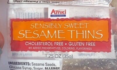 Sensibly sweet sesame thins