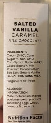 Theo, Milk Chocolate, Salted Vanilla Caramel