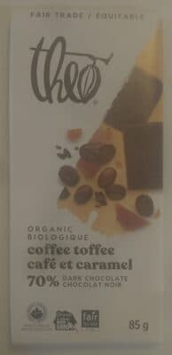 Organic Coffee Toffee 70% Dark Chocolate