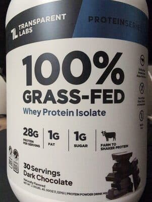 100% Grass-Fed Whey Protein Isolate Dark Chocolate