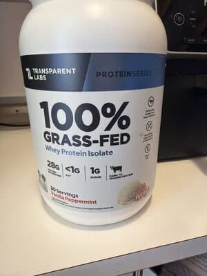 100% Grass-fed Whey Protein Isolate Vanilla Peppermint