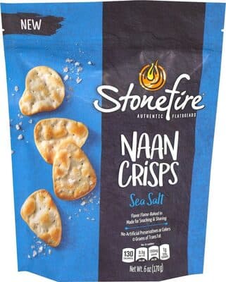 Sea Salt Naan Crisps Flavor Flame-Baked In Made For Snacking & Sharing Authentic Flatbreads
