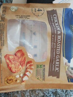 Chicken Breast & Oven Roasted Garlic Wrapped In Thin Pasta Ravioli