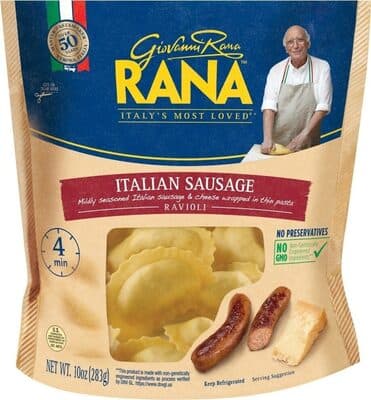 Mildly Seasoned Italian Sausage & Cheese Wrapped in Thin Pasta Ravioli
