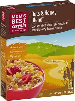 Oats & Honey Blend Corn and Whole Wheat Flake Cereal with Naturally Honey Flavored Clusters