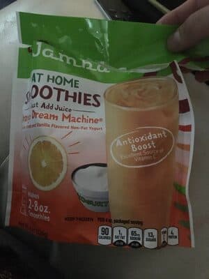 Orange Dream Machine Banana, Peach and Soy Yogurt Alternative with Vanilla Flavoring at Home Smoothies