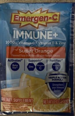 Immune Super Orange Flavored Fizzy Drink Mix