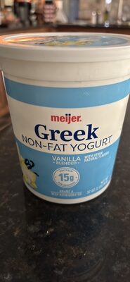 Vanilla Flavored Greek Strained Nonfat Yogurt
