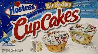 Frosted Yellow Cake With Creamy Filling Birthday Cupcakes