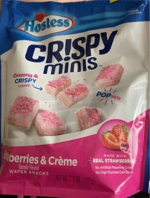 Strawberries & Crème Flavored Crispy Minis Wafer Snacks