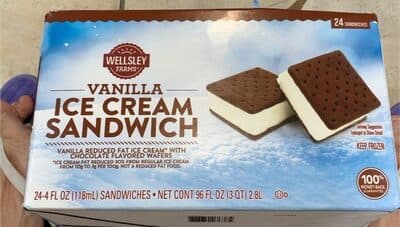 Vanilla Reduced Fat Ice Cream With Chocolate Flavored Wafers Ice Cream Sandwiches