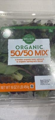 50/50 Mix Organic A Tender Baby Spinach & Spring Mix Blend