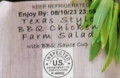 Texas Style BBQ Chicken Farm Salad with BBQ Sauce Cup