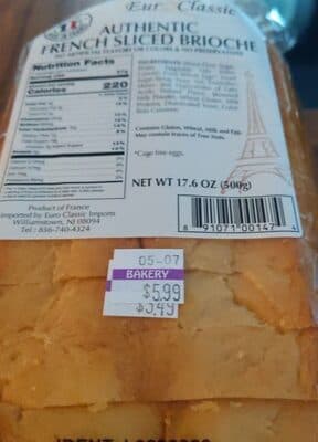Authentic French Sliced Brioche