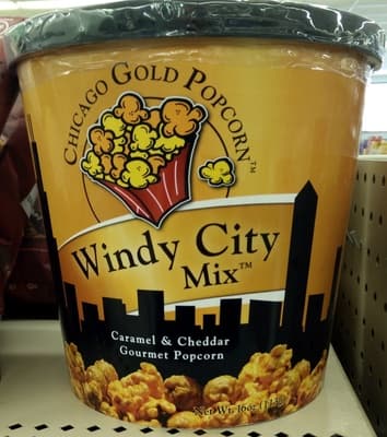 WINDY CITY MIX GOURMET POPCORN, CARAMEL & CHEDDAR