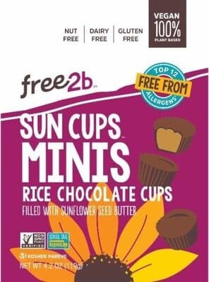 MINIS RICE CHOCOLATE FILLED WITH SUNFLOWER SEED BUTTER CUPS, RICE CHOCOLATE