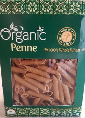 100% Organic Whole Wheat Macaroni Product, Penne