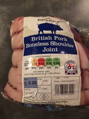 British pork boneless shoulder joint