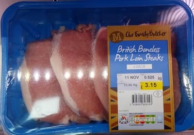 British Boneless Pork Loin Steak