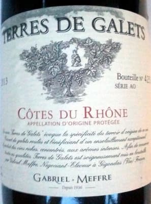 Ctes du Rhone Terres de Galets 2013