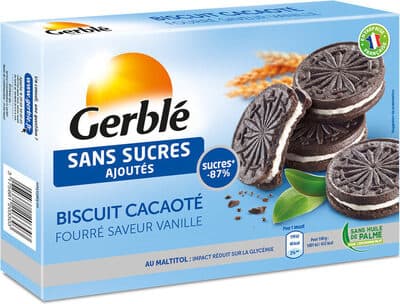 Biscuit Cacaoté Fourré Saveur Vanille