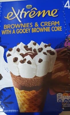 Brownie and cream