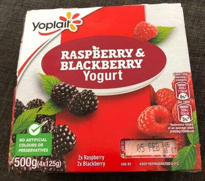 Raspberry and blackberry yogurt