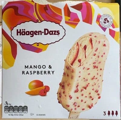Mango & Raspberry ice cream