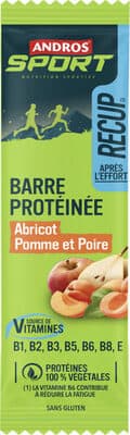 Barre protine abricot Pomme Poire Andros Sport
