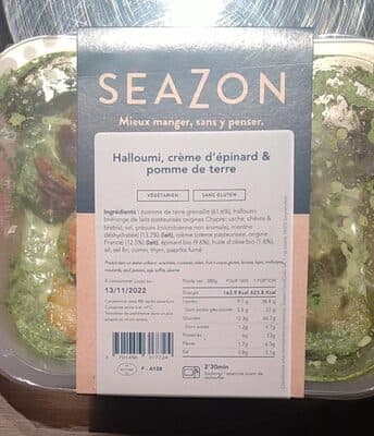 Halloumi Crème D'épinards Et Pommes De Terre