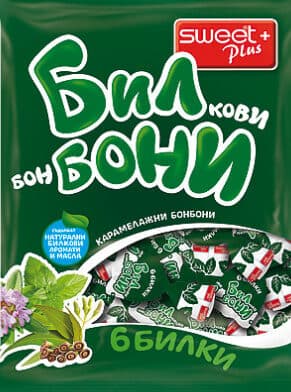 Hard candies with herbal flavour