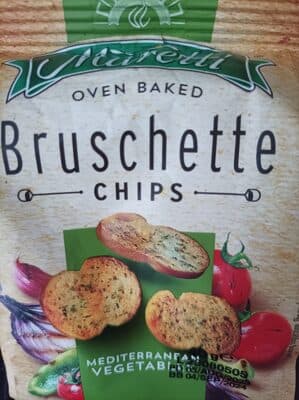 Mediterranean vegetables bruschette chips