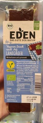 Veganer Snack nach Art Landjäger