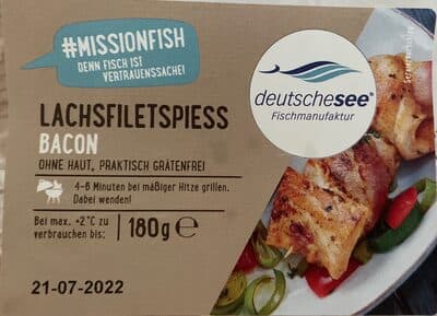 Laschsfiletspiess Bacon
