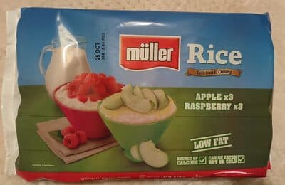 Rice pudding apple and raspberry