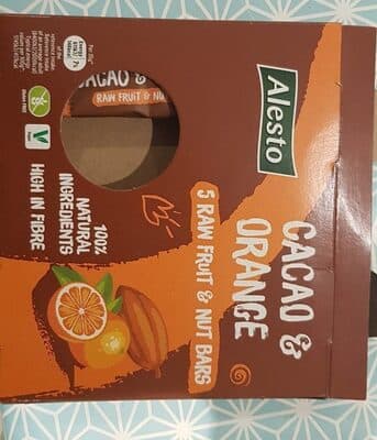 Cacao And Orange Raw Fruit And Nut Bars